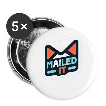 Verschickt - Buttons groß 56 mm (5er Pack) - Weiß - Vorne