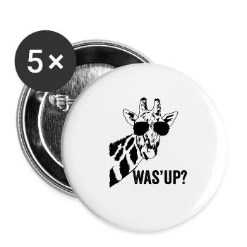 Was’up Girafe Avec Lunettes De Soleil Drôle Amoureux des Animaux - Lot de 5 grands badges (56 mm) - blanc - Devant