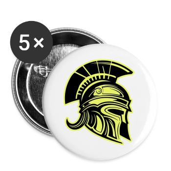 Spartan Head Warrior Sparta Helmet - Buttons large 2.2''/56 mm (5-pack) - white - Front