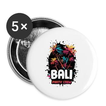 Equipe de fête à Bali - Lot de 5 grands badges (56 mm) - blanc - Devant