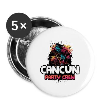 Équipe de fête de Cancun - Lot de 5 grands badges (56 mm) - blanc - Devant