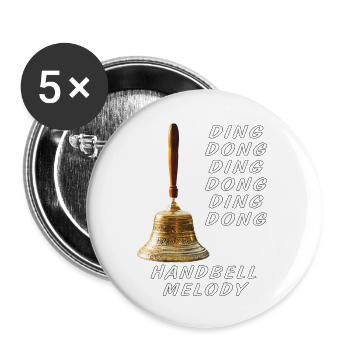 DING DONG HANDBELL MELODY - Buttons large 2.2''/56 mm (5-pack) - white - Front