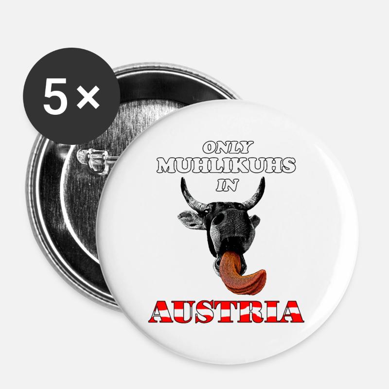 Only Muhlikuhs in Austria - Buttons large 2.2''/56 mm (5-pack) - white