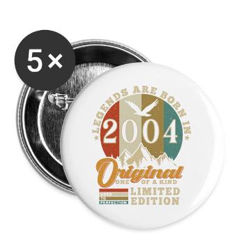 Original 2004 Birthday Gift 2004 Authentic - Buttons large 2.2''/56 mm (5-pack) - white - Front