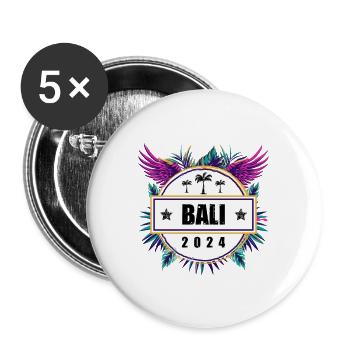 L’équipe de Bali 2024 - Lot de 5 grands badges (56 mm) - blanc - Devant