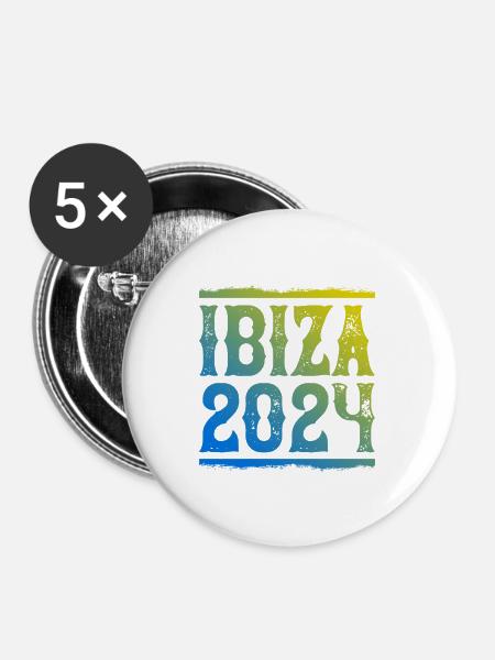 Ibiza 2024 - Buttons groß 56 mm (5er Pack) - Weiß