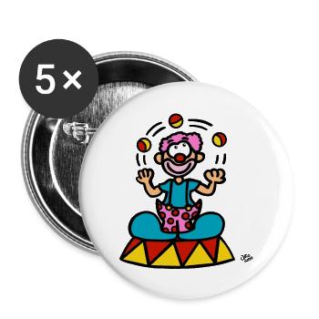 A clown - Buttons large 2.2''/56 mm (5-pack) - white - Front