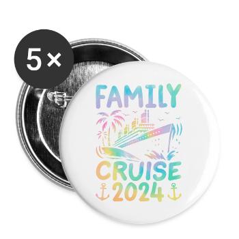 Croisière en famille 2024 - Lot de 5 grands badges (56 mm) - blanc - Devant