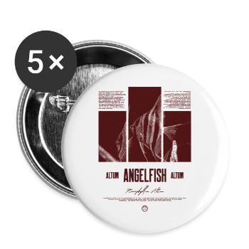 Altum Kaiserfisch Buntbarsch Aquarium Fischhalter - Buttons groß 56 mm (5er Pack) - Weiß - Vorne