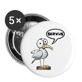 servus seagull North Sea Baltic Sea mood seagull - Buttons large 2.2''/56 mm (5-pack) - white - Front