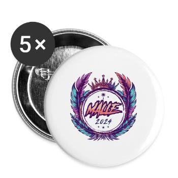 Armoiries de Malle 2024 - Lot de 5 grands badges (56 mm) - blanc - Devant