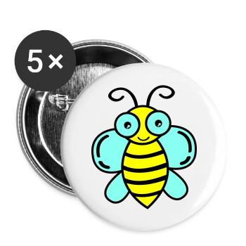 biene 02 - Buttons groß 56 mm (5er Pack) - Weiß - Vorne