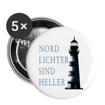 Northern Lights with Lighthouse - Buttons large 2.2''/56 mm (5-pack) - white - Front
