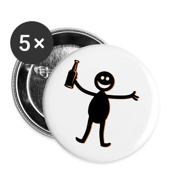 Silhouette de fête de la bière - Lot de 5 grands badges (56 mm) - blanc - Devant