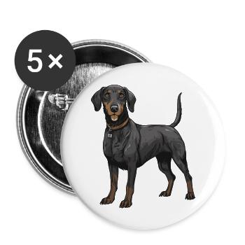 Dachshund Dackel - Buttons groß 56 mm (5er Pack) - Weiß - Vorne