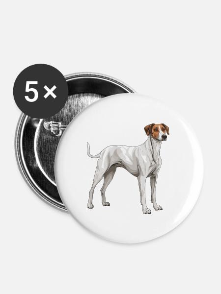 Greyhound Hund - Buttons groß 56 mm (5er Pack) - Weiß