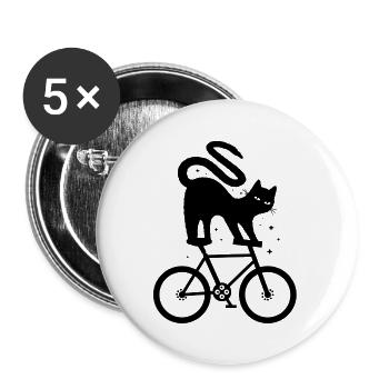 Cat Lover Wheel - Buttons large 2.2''/56 mm (5-pack) - white - Front