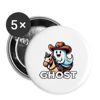 Howdy Ghost - Lot de 5 grands badges (56 mm) - blanc - Devant