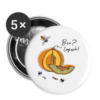 Biologiste, Citrouille, Fourmis - Lot de 5 grands badges (56 mm) - blanc - Devant