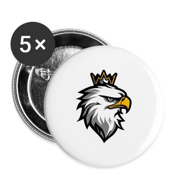 Eagle Head Crown - Buttons large 2.2''/56 mm (5-pack) - white - Front