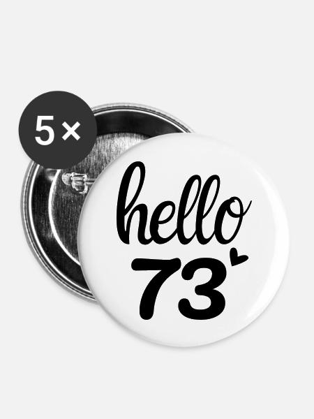 Hallo 73 - Buttons groß 56 mm (5er Pack) - Weiß