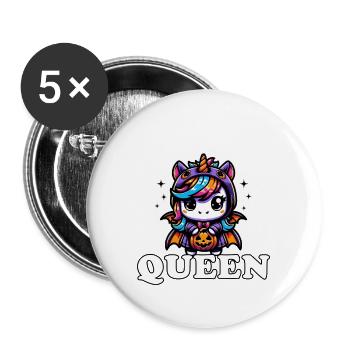 Reine d’Halloween - Lot de 5 grands badges (56 mm) - blanc - Devant