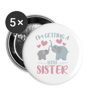 Baby Sister Reveal At Getting A Little Sister Fox - Buttons large 2.2''/56 mm (5-pack) - white - Front