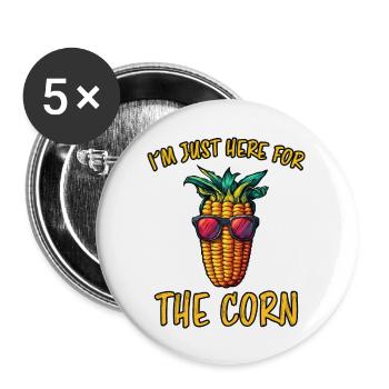 Corn on the cob saying corn funny corn on the cob gift - Buttons large 2.2''/56 mm (5-pack) - white - Front