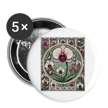 Nur noch eine Orchidee - Buttons groß 56 mm (5er Pack) - Weiß - Vorne