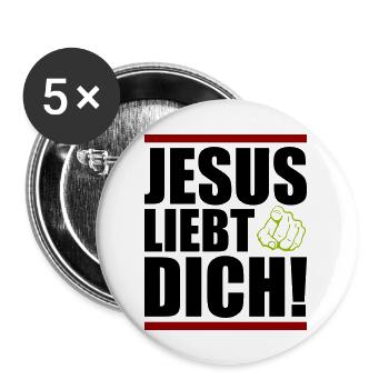Jesus loves you - Buttons large 2.2''/56 mm (5-pack) - white - Front