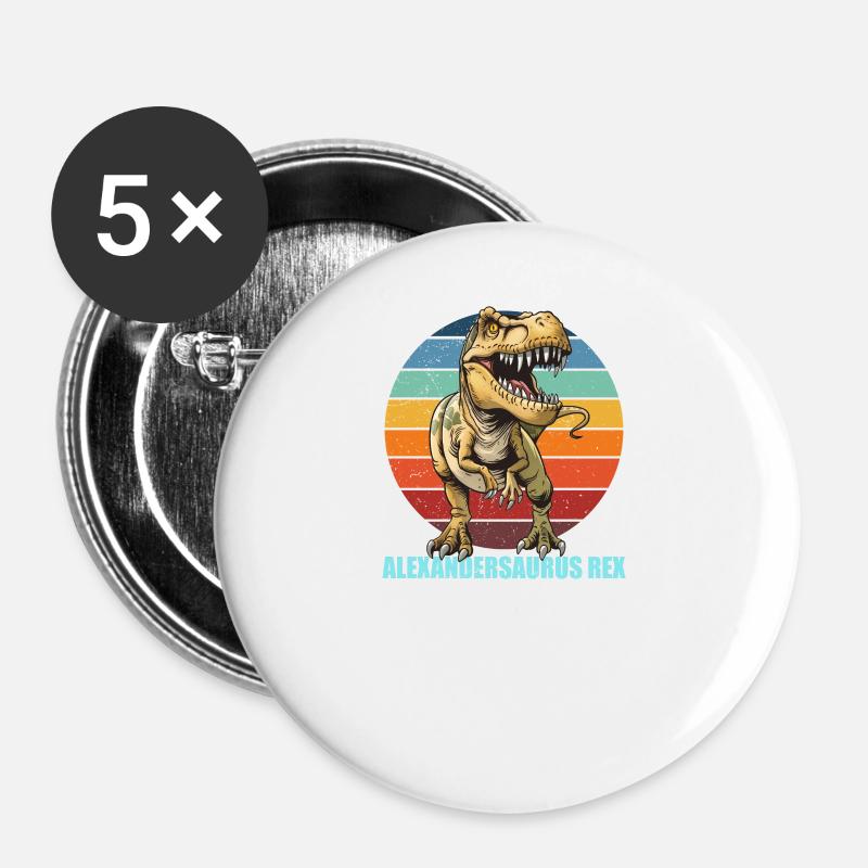 Alexandersaurus Rex Tyrannosaurus Rex - Buttons large 2.2''/56 mm (5-pack) - white