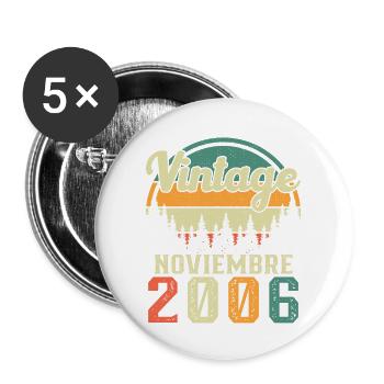 November 2006 Vintage Birthday Gift - Buttons large 2.2''/56 mm (5-pack) - white - Front
