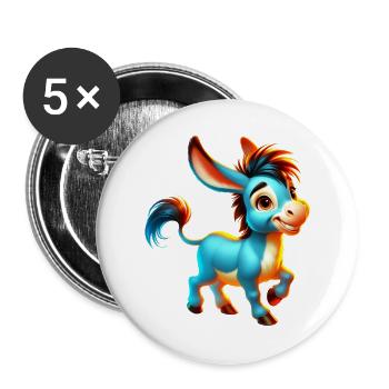 Donkey Mule - Buttons large 2.2''/56 mm (5-pack) - white - Front