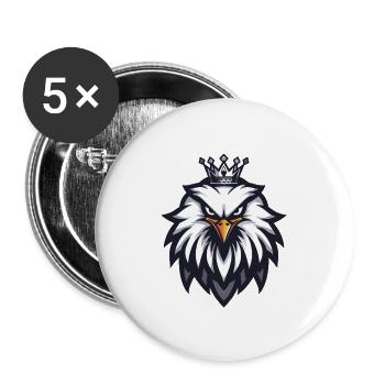 Eagle Head Crown - Buttons large 2.2''/56 mm (5-pack) - white - Front