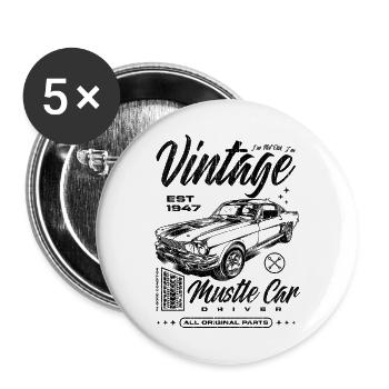 I'm Not Old I'm Classic Car Vintage Born In 1947 - Buttons large 2.2''/56 mm (5-pack) - white - Front