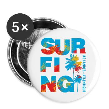 010s SURFING - Lot de 5 grands badges (56 mm) - blanc - Devant