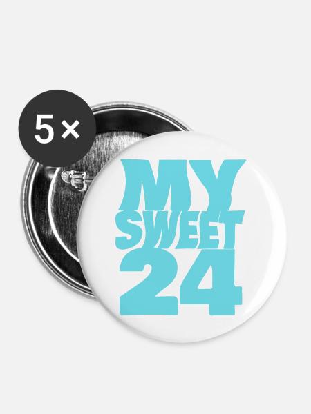 Sweet 24 - Buttons groß 56 mm (5er Pack) - Weiß
