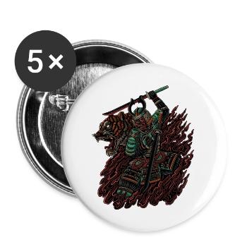 Tiger Ninja | Yōkai-Serie - Buttons groß 56 mm (5er Pack) - Weiß - Vorne