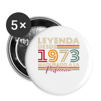 Legend since 1973 Birthday Gift - Buttons large 2.2''/56 mm (5-pack) - white - Front