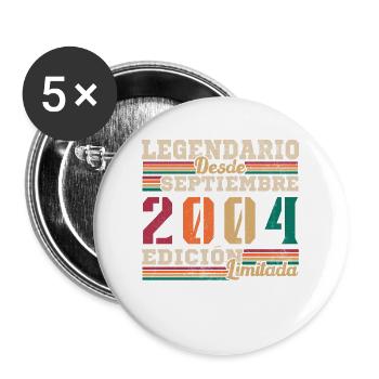 Legendär seit 2004 September - Buttons groß 56 mm (5er Pack) - Weiß - Vorne