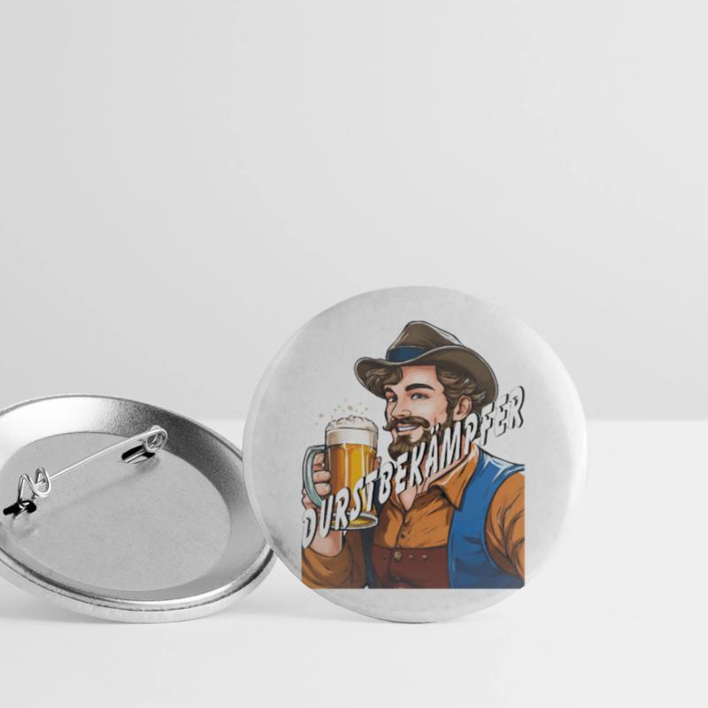 MANN Bier DURSTBEKÄMPFER Buttons groß 56 mm (5er Pack)