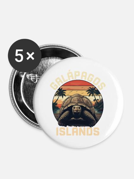 Galapagos Islands - Buttons groß 56 mm (5er Pack) - Weiß