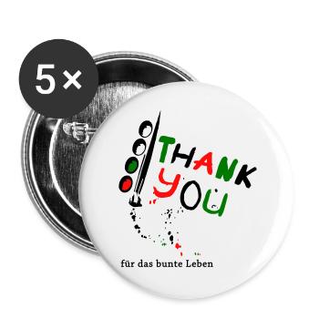 Thank you, thank you for the colorful life - Buttons large 2.2''/56 mm (5-pack) - white - Front