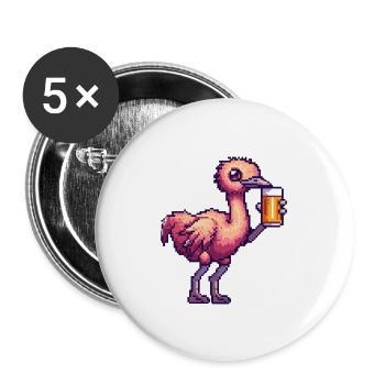 Strauss Beer Pixel - Buttons large 2.2''/56 mm (5-pack) - white - Front