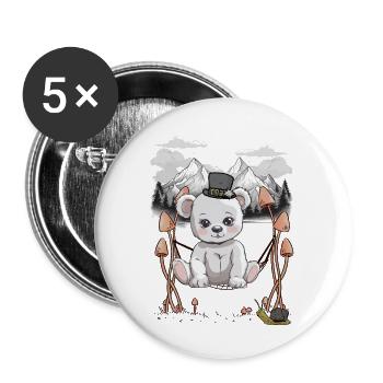 Teddy Bear Tyrolean Tyrol Austria Hammock Bear - Buttons large 2.2''/56 mm (5-pack) - white - Front