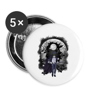 horreur halloweefn fleddermäuse épée de combattant - Lot de 5 grands badges (56 mm) - blanc - Devant