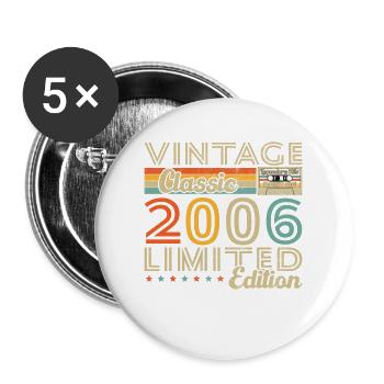 2006 Vintage Retro Geburtstagsgeschenk - Buttons groß 56 mm (5er Pack) - Weiß - Vorne