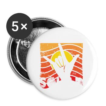 Escouade de la langue des signes Conception d’une langue des signes - Lot de 5 grands badges (56 mm) - blanc - Devant