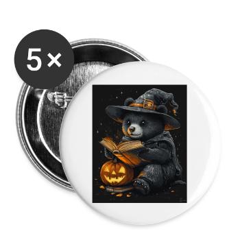 Halloween Gift Women Bear Men Kids Decoration - Buttons large 2.2''/56 mm (5-pack) - white - Front