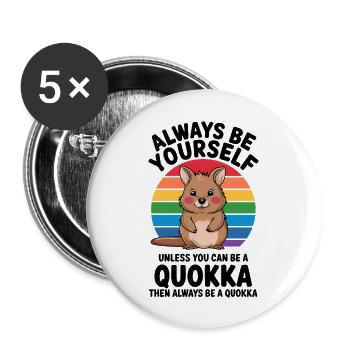 Quokka Spruch Australien Lustiges Quokka Geschenk - Buttons groß 56 mm (5er Pack) - Weiß - Vorne